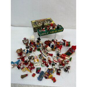 Lot of 50 Wooden Christmas Ornaments assorted-